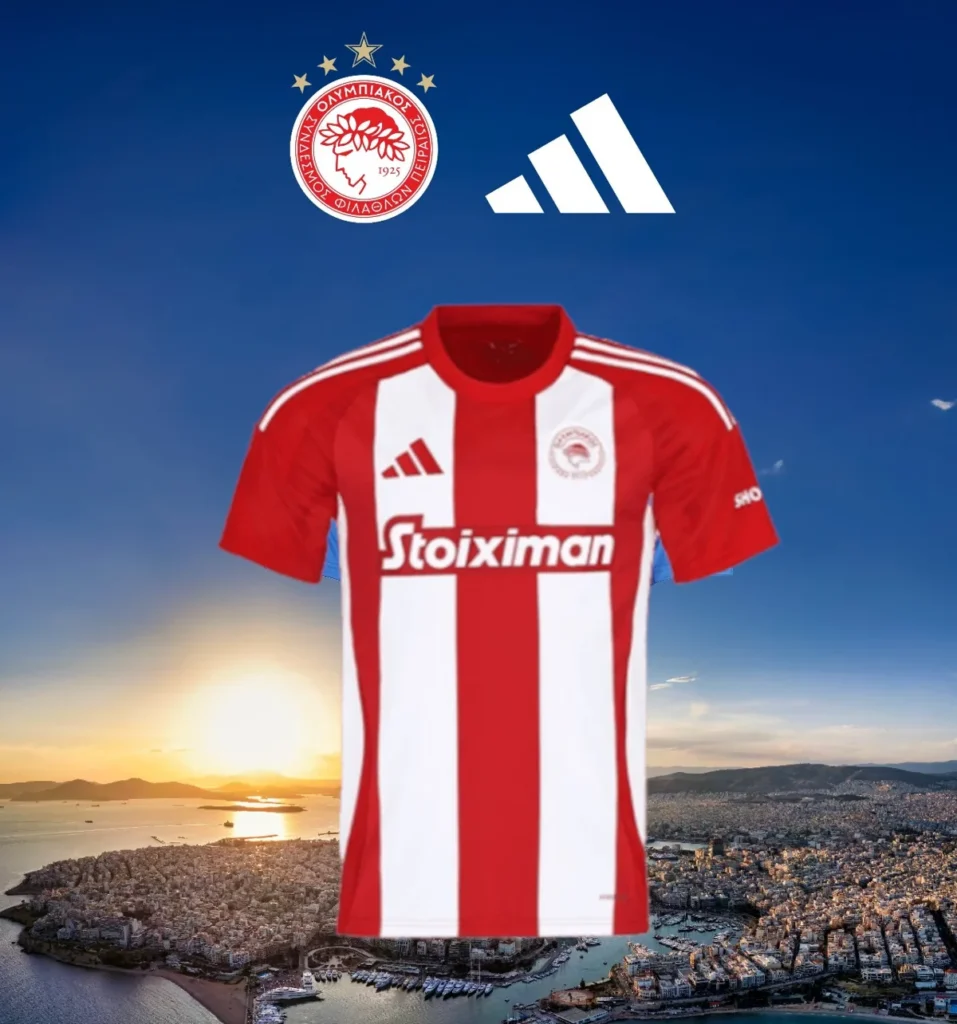 Así son las camisetas del Olympiacos 2024-2025 de adidas