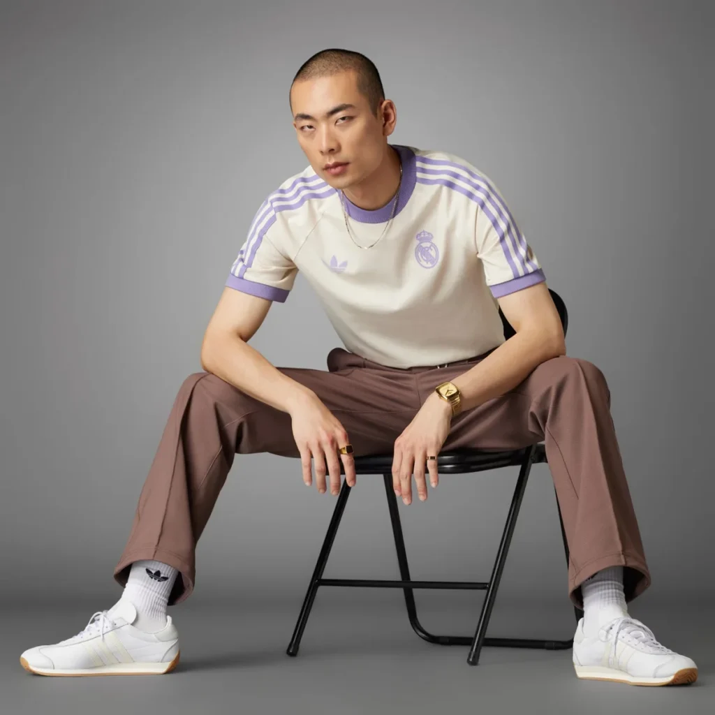 adidas Originals y Real Madrid lanzan una colección de invierno en blanco roto y lila pastel