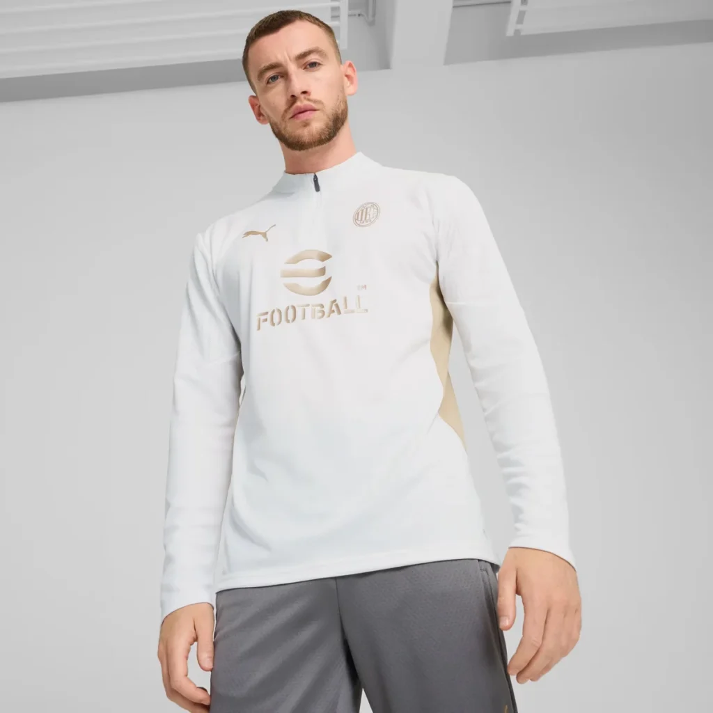 El AC Milan estrena un chándal de entrenamiento blanco y dorado para 2025