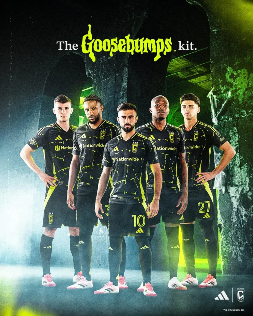 La camiseta visitante del Columbus Crew 2025-2026 se inspira en Goosebumps