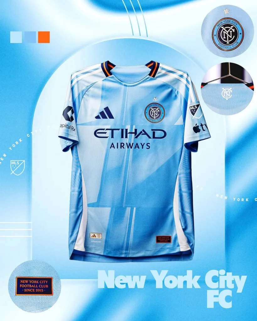 La camiseta local del New York City FC 2025-2026 celebra los diez años del club