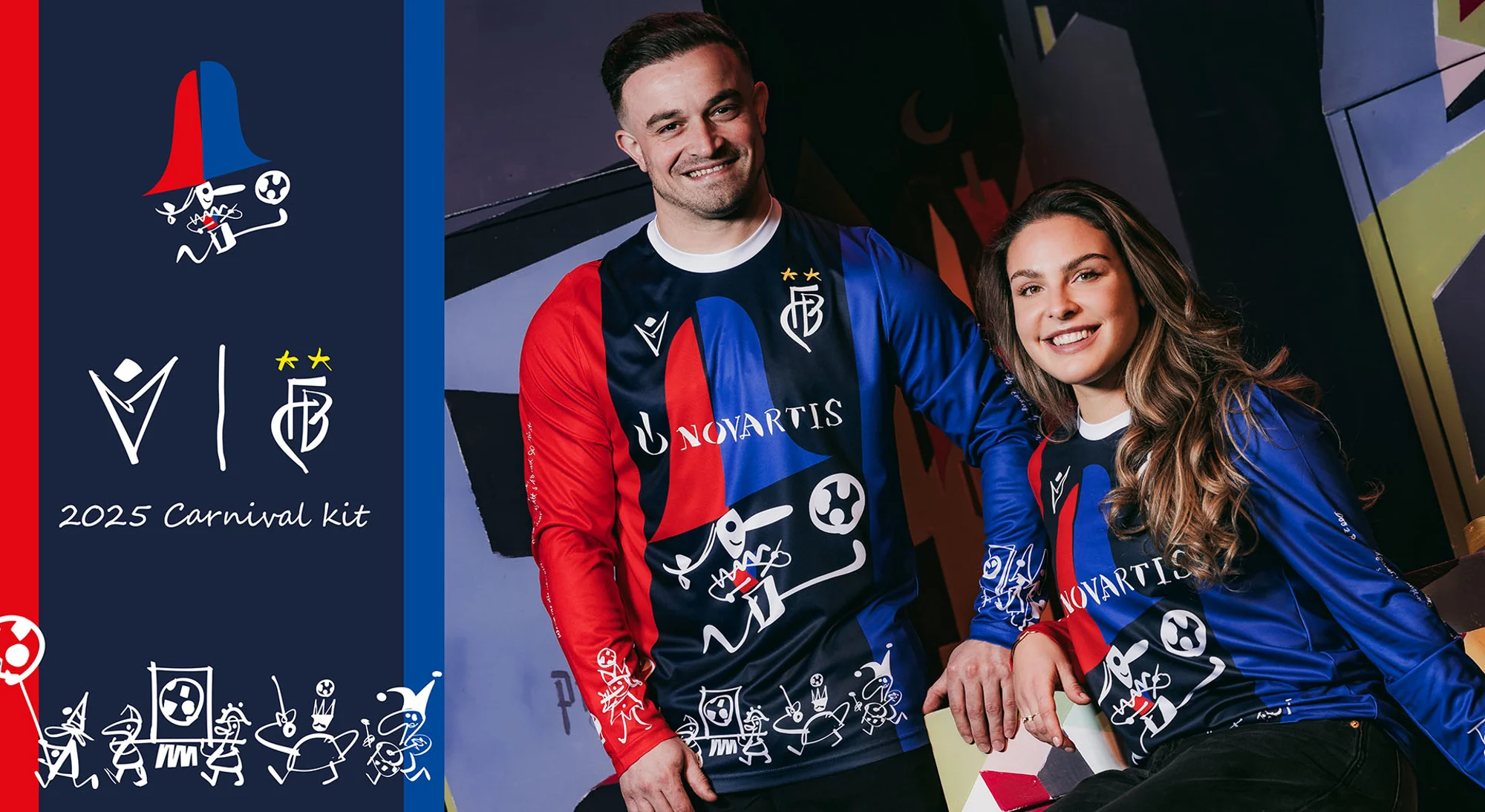El FC Basilea estrena una camiseta de carnaval de Macron inspirada en los Schnitzelbängg