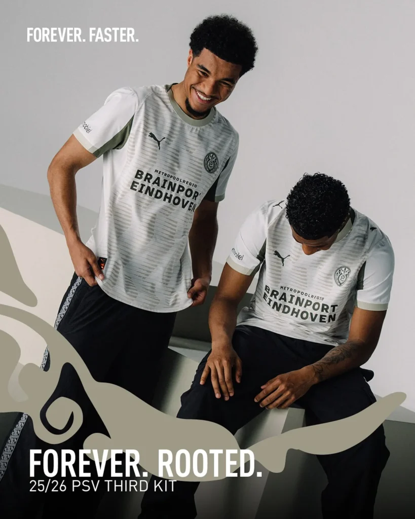 Tercera camiseta del PSV 2025-2026: homenaje al antiguo escudo y a la historia del club