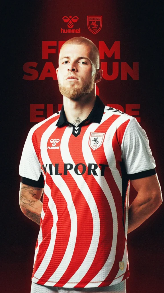 Samsunspor presenta sus camisetas 2025-2026 con olas rojas y blancas