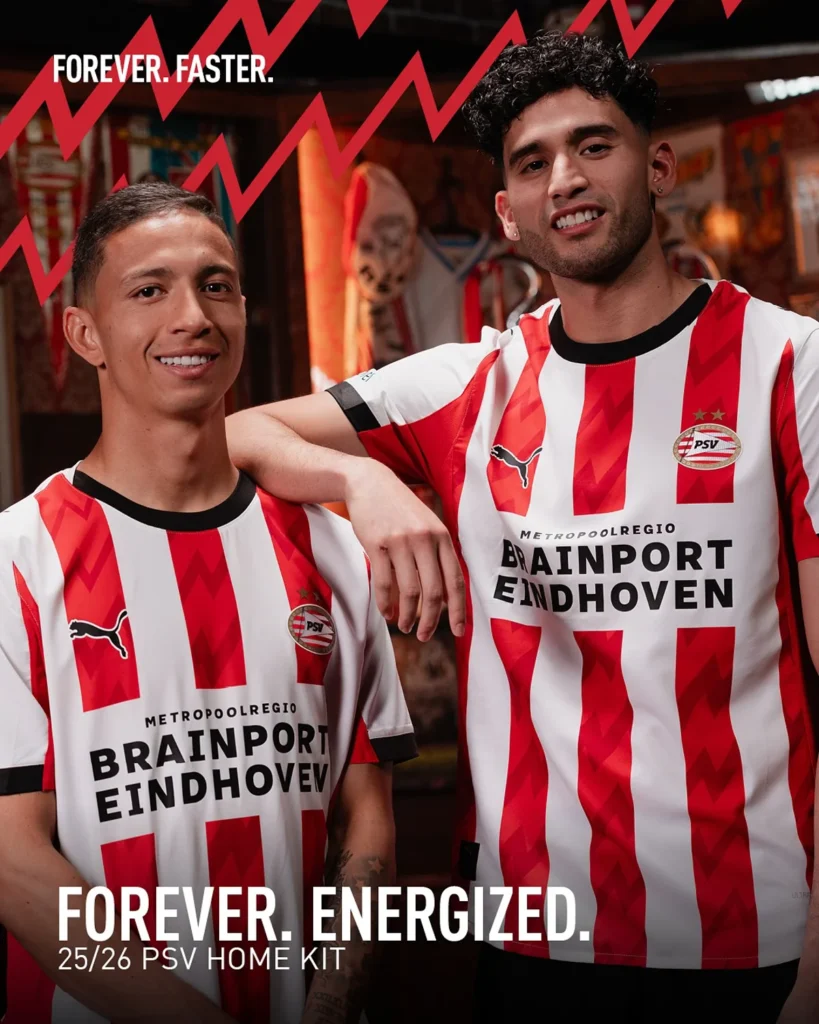 La camiseta local del PSV 2025-2026 irradia la energía de Eindhoven