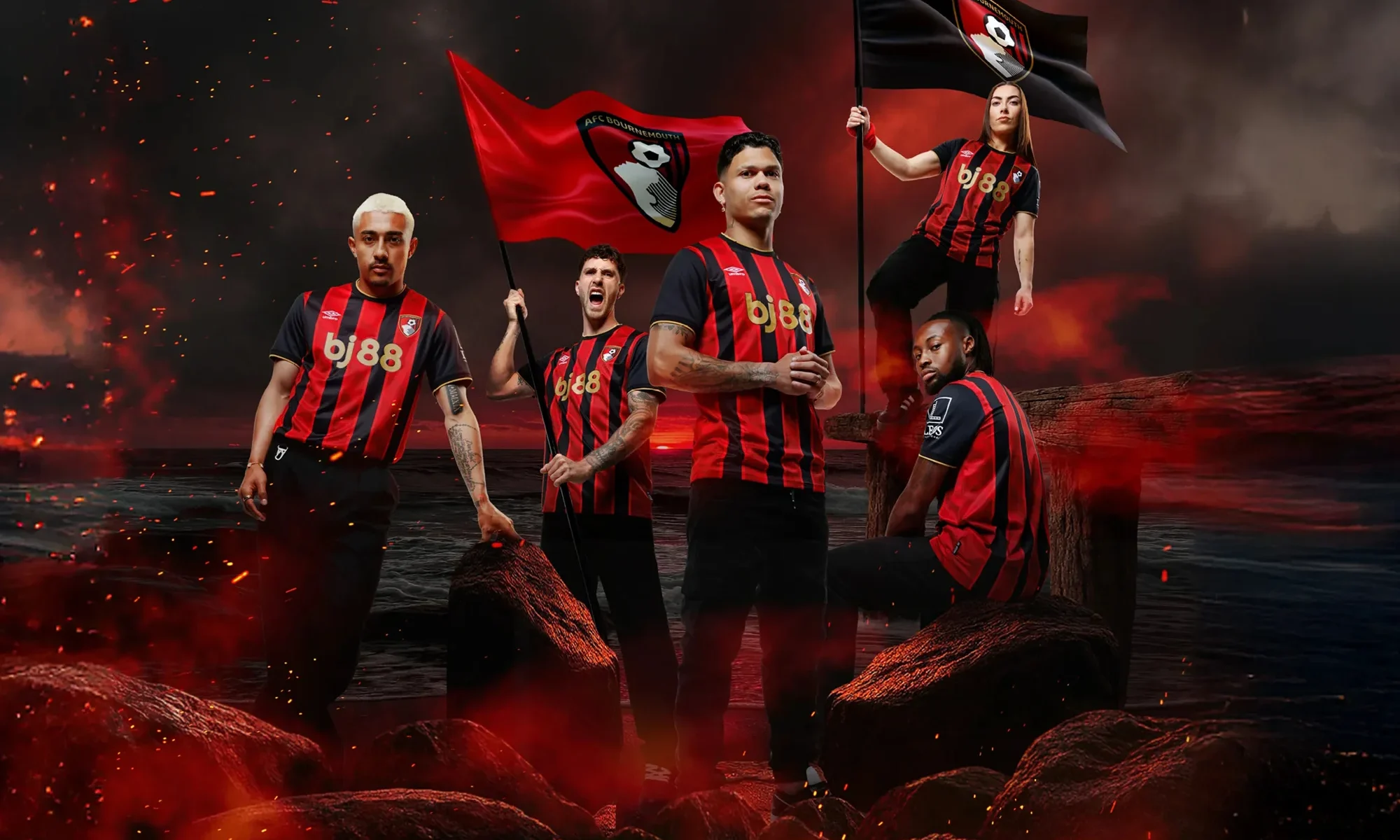 AFC Bournemouth presenta sus camisetas 2025-2026, inspiradas en la costa y en su historia