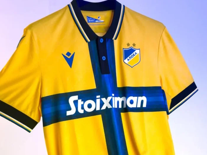 Así es la camiseta del APOEL Nicosia 2025-2026, con el amarillo y azul de siempre