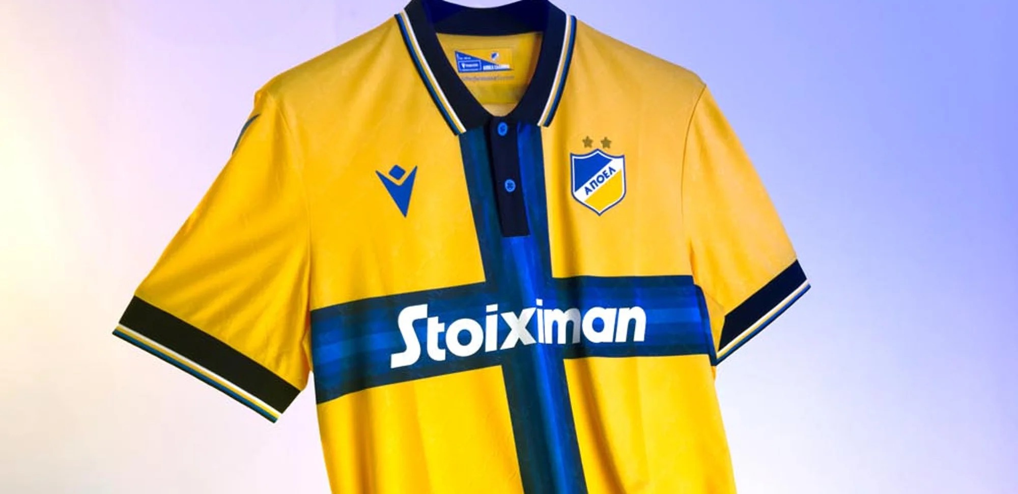 Así es la camiseta del APOEL Nicosia 2025-2026, con el amarillo y azul de siempre