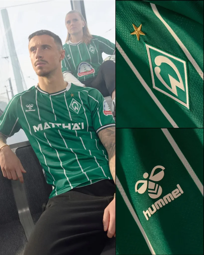Werder Bremen presenta sus camisetas 2025-2026: tranvías, neón y 60 años del primer título