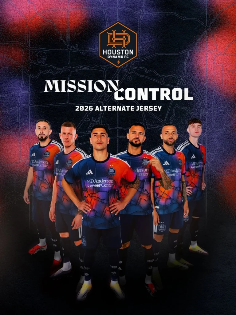 El Houston Dynamo presenta su camiseta visitante 2026-2027 inspirada en el espacio