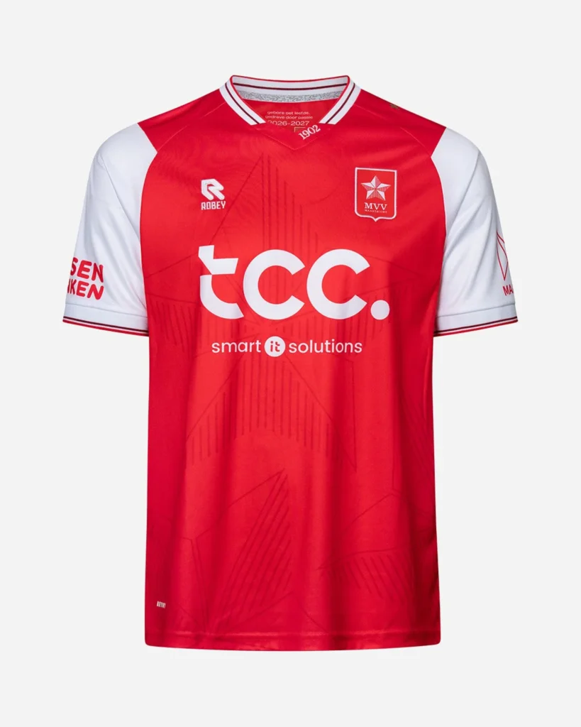 MVV Maastricht y Robey presentan sus camisetas 2026-2027: la estrella de la ciudad y un reptil prehistórico