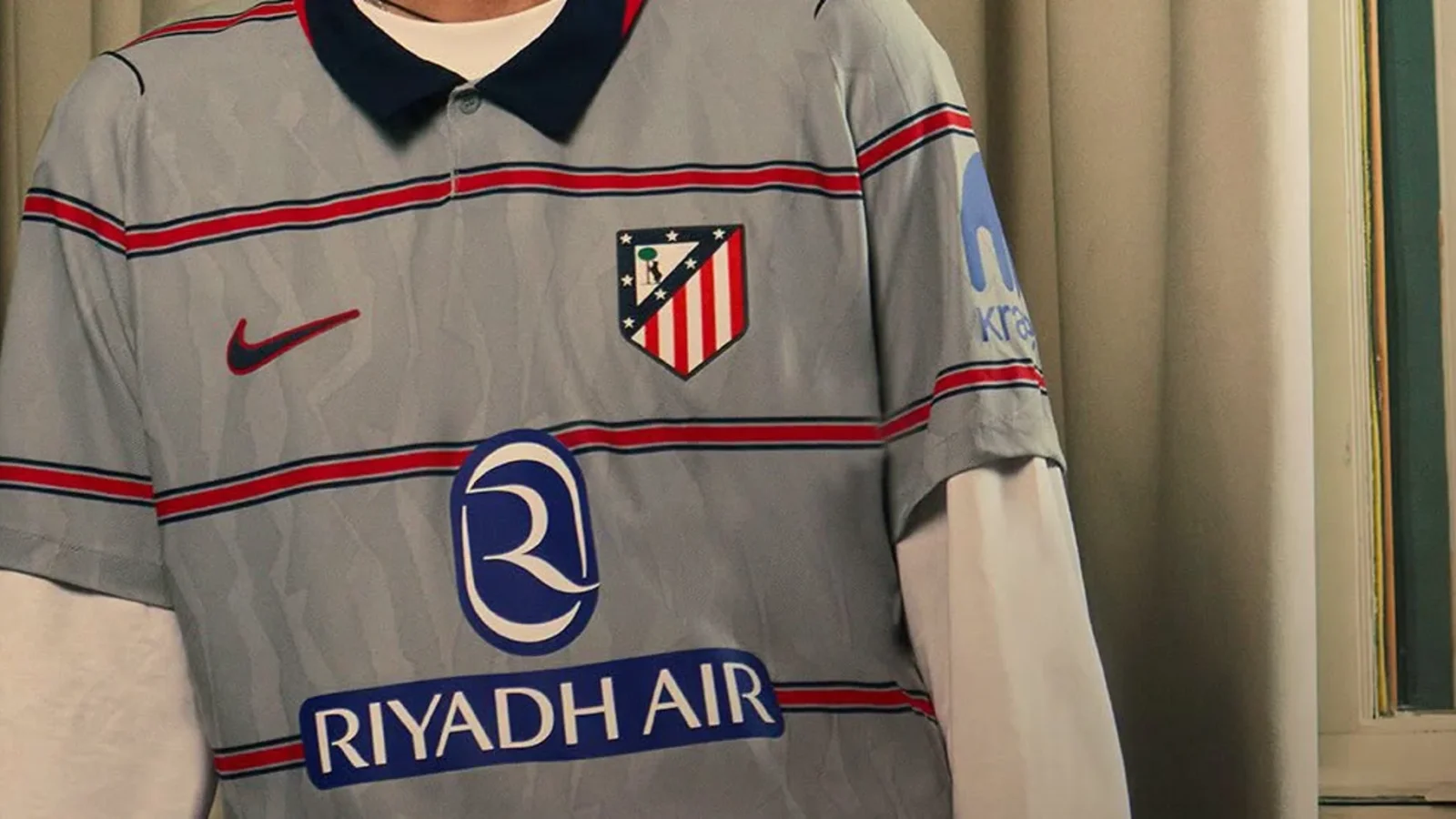 La tercera camiseta del Atlético de Madrid 2026-2027 es gris con detalles rojiblancos